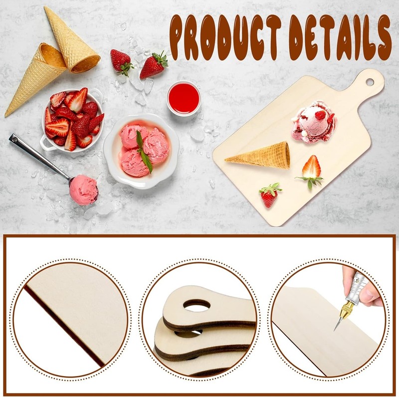 Compatible with Various Crafts 16 Pack Unfinished Wooden Cutting Boards with ... gallery