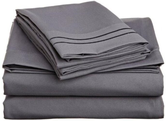 Supreme 1500 Collection 3pc Bed Sheet Set- Twin (Single) Size, Charcoal gallery