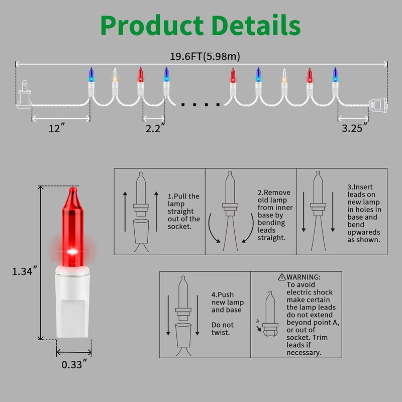 Patriotic String Lights - Red White Blue Mini Lights with White Wire - 19.6Ft 10 gallery
