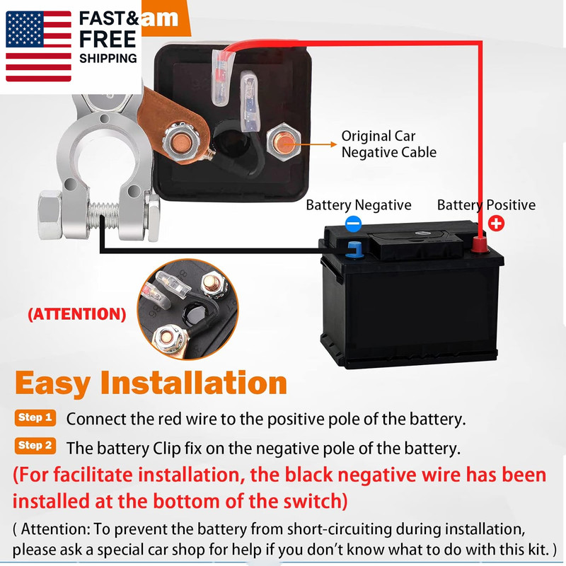 Remote Battery Disconnect Switch 12V Battery Kill Switch for Car, 200A Upgraded gallery