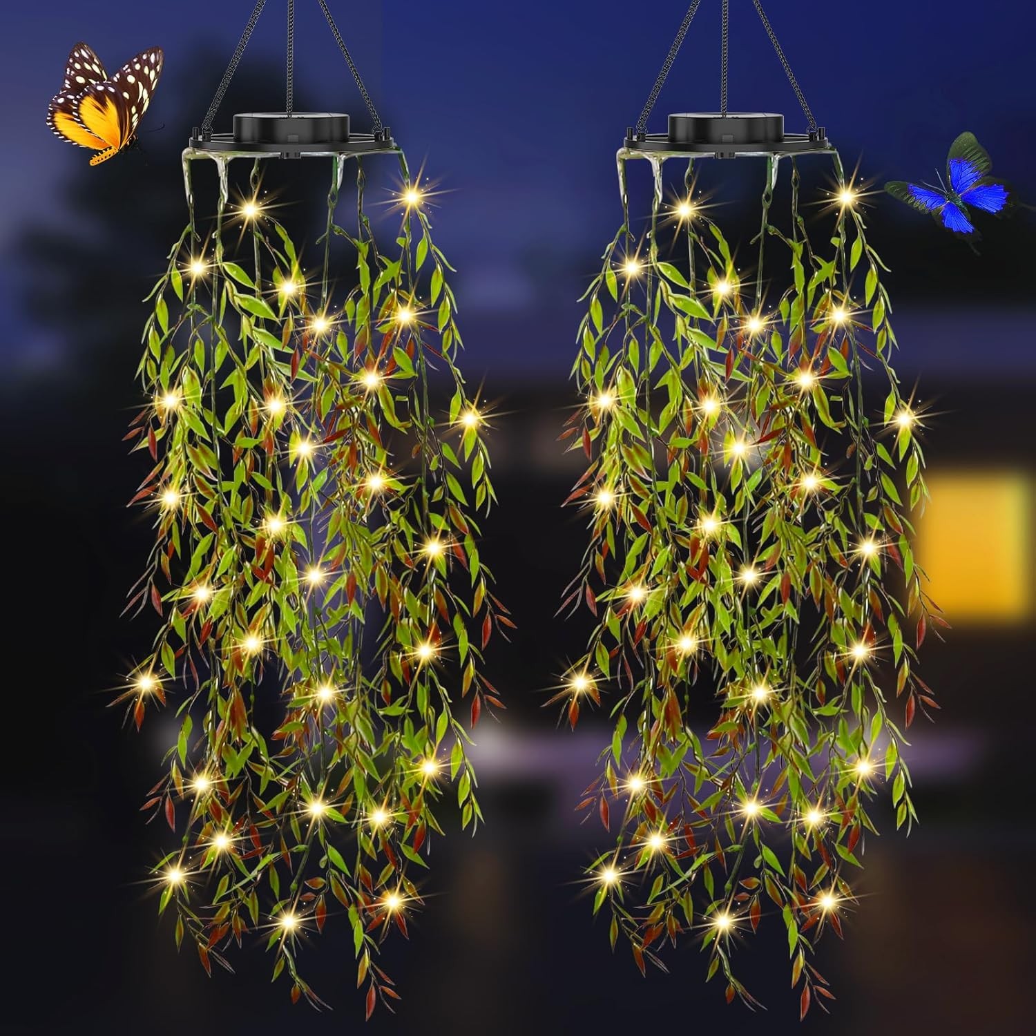 2 Pack Solar Lights Outdoor,IP65 Waterproof Solar Lanterns for Garden Decoration gallery