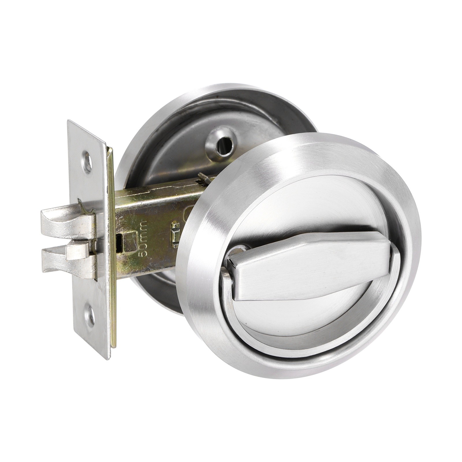 Round Recessed Door Locks, (3.46 Inch, Silver) (1 Set), Recessed Door Knob gallery