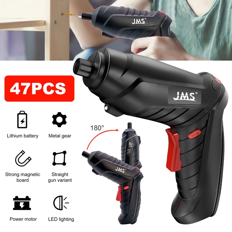 47PCS Power Tool Rechargeable Cordless Electric Screwdriver Drill Kit Portable gallery