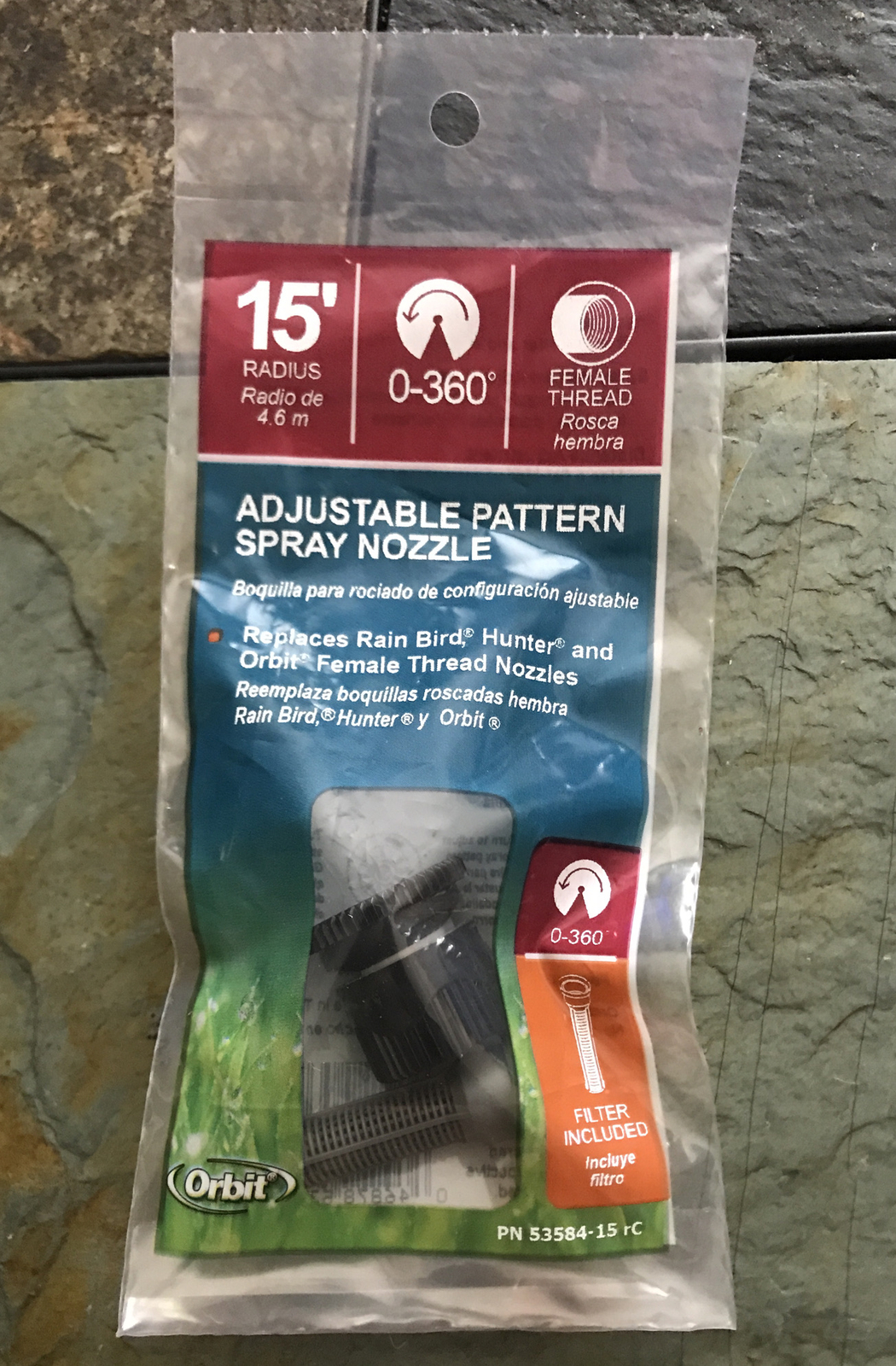 ORBIT 15-Foot Radius Adjustable Pattern (0-360) Sprinkler Spray Nozzle - Female gallery