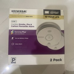 2 pack UNIVERSAL Combination Smoke & Carbon Monoxide Detector With Voice Alarm