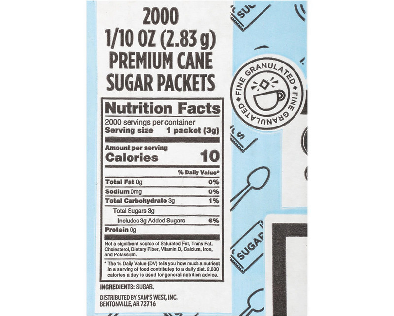 Member's Mark Premium Cane Sugar Packets – 2,000 Count Bulk Pack gallery