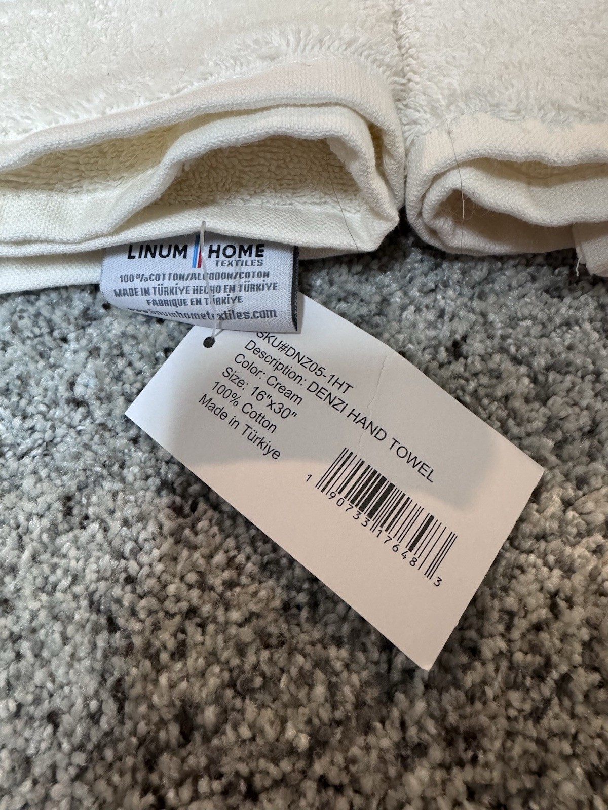 Linum Home Textiles Embroidered Bird Hand Towels, Cream 100% Cotton 2pc 16x30 gallery