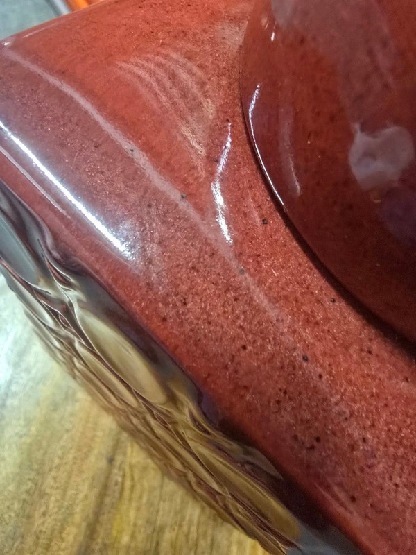 Red Diamond/Geometric Design Ceramic Cannister with Lid gallery