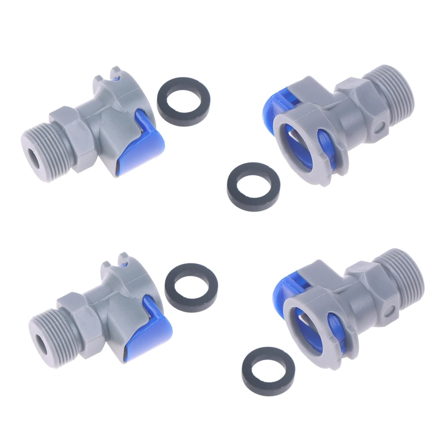 RecDec 4 Pack Kitchen Faucet Hose Quick Connect Adapter with M15*1 Male Gray gallery