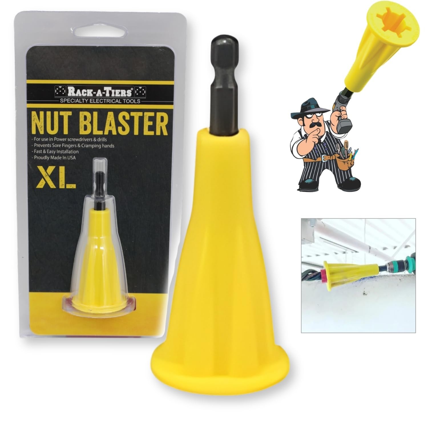 Nut Blaster (XL 5/8" Opening) - Universal Wire Nut Twister, Wire Twisting Tool, gallery