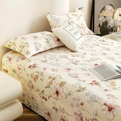 King Size Bedsheet | Cloud Cotton Flatsheet King Size with Two Pillow Covers|