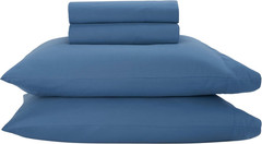 Home Dreamscape Solid Blue Queen 4-Piece Bedding Sheet Set