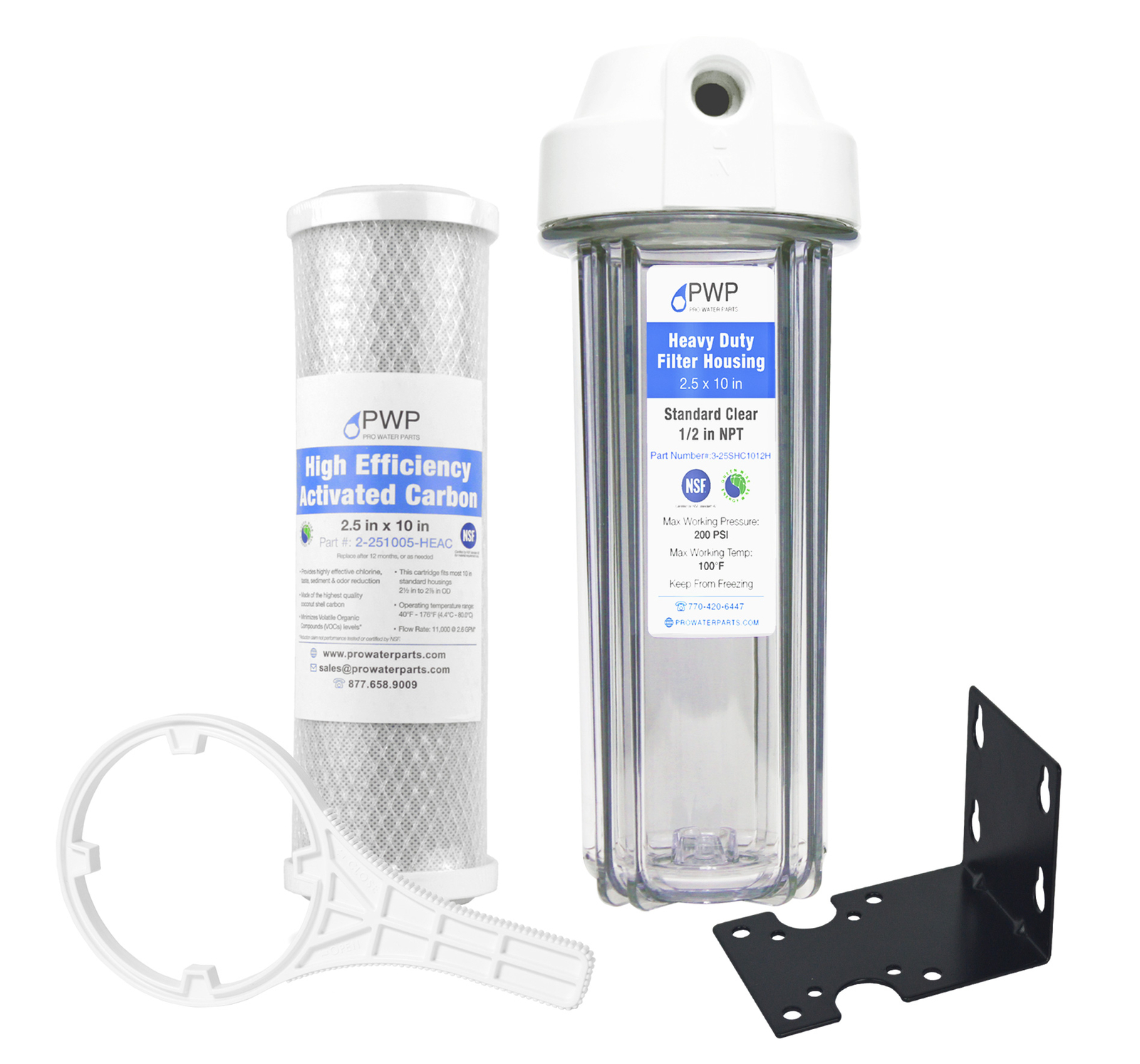 Clear RV Filter Housing with High Efficiency Activated Carbon Filter 2.5X10" gallery