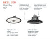 Lithonia Lighting Contractor REBL 12.2" 250W Equivalent LED Dimmable High Bay gallery