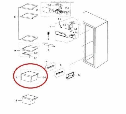 Drawer ( Upper ) Compatible with SAMSUNG Refrigerator RS25J500DWW RS25J500DSR gallery