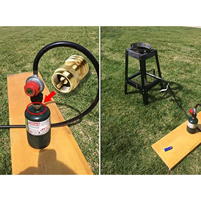 Solid Brass Steak Saver Propane Tank Adapter 1lb to 20lb Grill Bottle Converter gallery