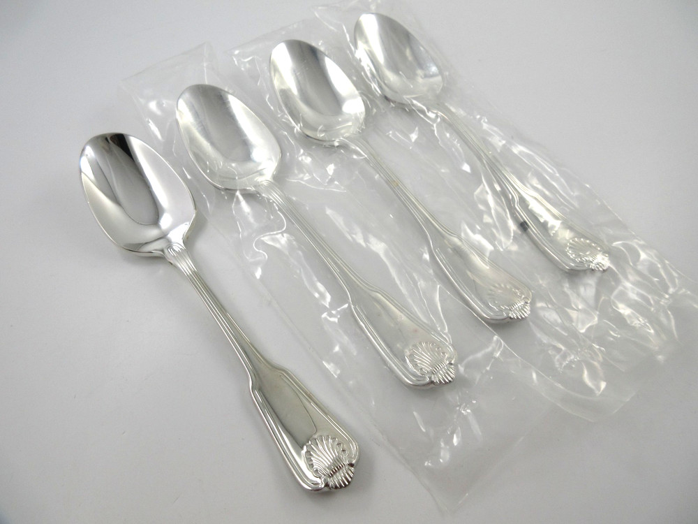 Towle BOSTON SHELL 4 Teaspoons Silverplate Flatware