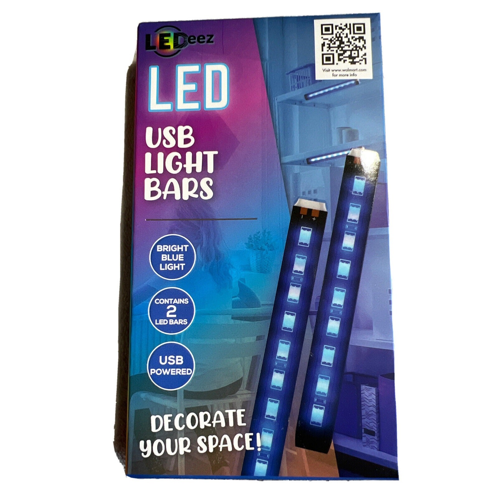 LEDeez BLUE Light Bar 2 Pack Neon Light Glow 5 inch Bars USB NEW gallery