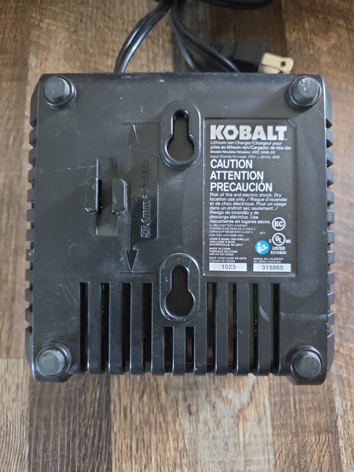 KOBALT 24V MAX Lithium-Ion Battery Charger Blue Model KRC 2445-03 gallery