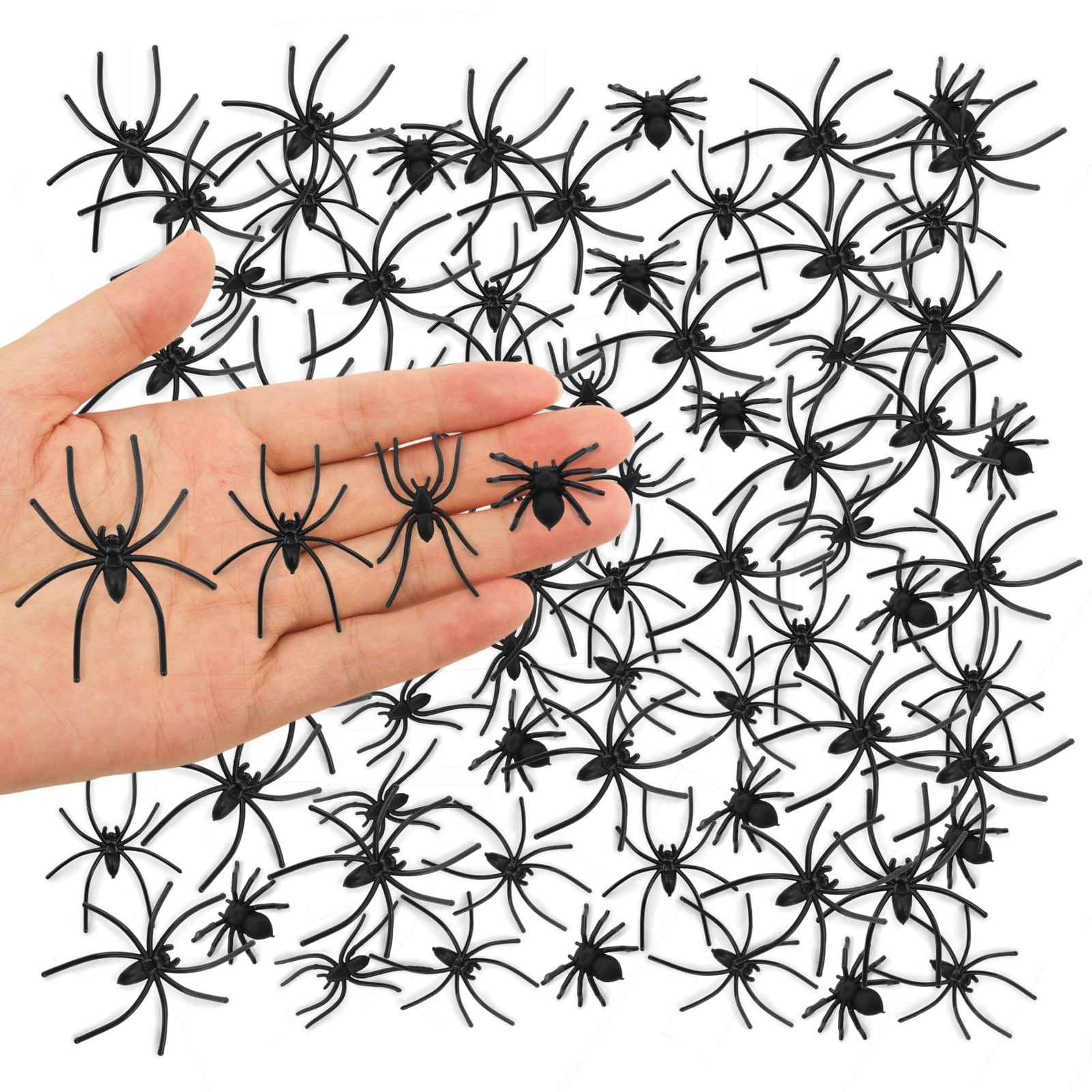 120 Pcs Plastic Fake Spiders Realistic Small Spiders Prank Props Party Decor gallery