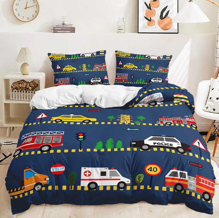 Digger Dump Truck Excavator Single/Double/Queen/King Bed Quilt Cover Set gallery