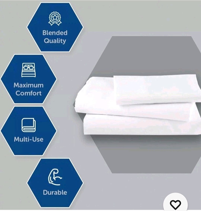 1 DOZEN. 54"x86", White Twin Flat Sheets 180 Thread Count Hotels, BULK LOT gallery