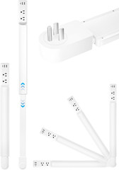 Eletrical Outlet Extender Stick 22″-34″ Vertical Power Socket Expander with 2 AC