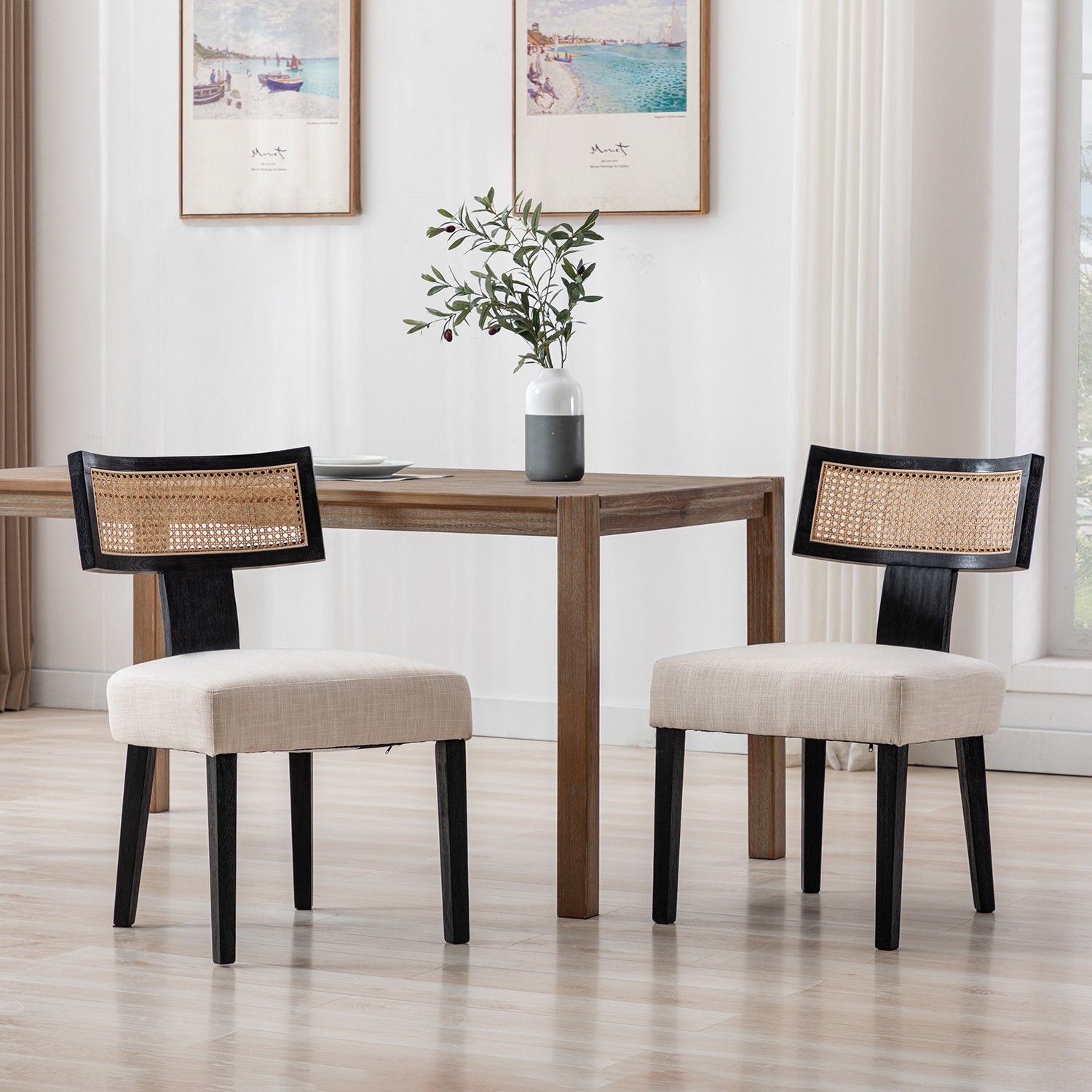 Dayalane Payson Modern Cane Dining Chairs (Set of 2) Freeship NO IMPORT FEES gallery