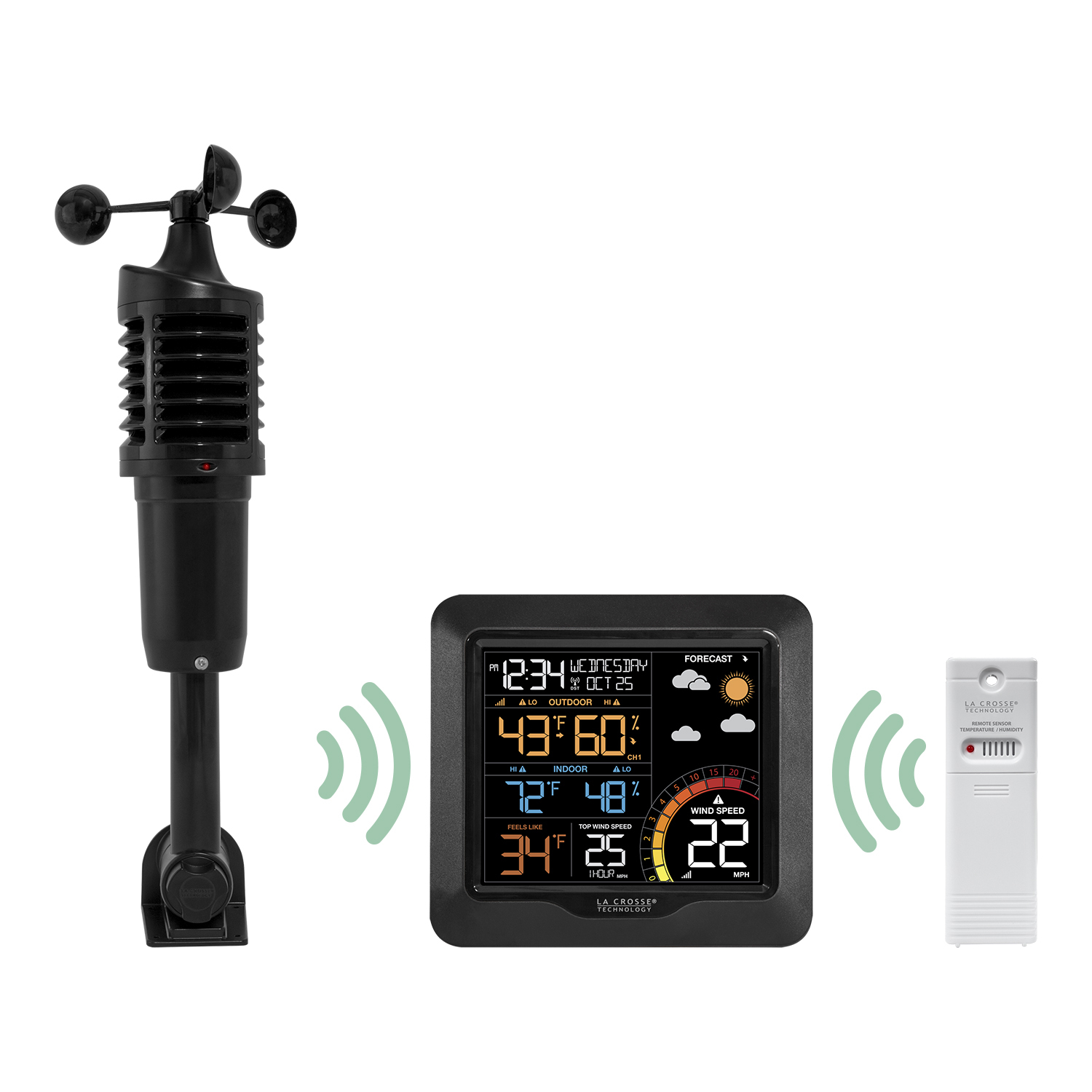 327-1417 La Crosse Technology Professional Color Wind Speed Weather Station gallery