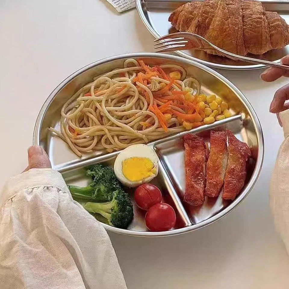 Portion Control Plates Stainless Steel For Adults Weight Loss/Diabetic Diet/D... gallery