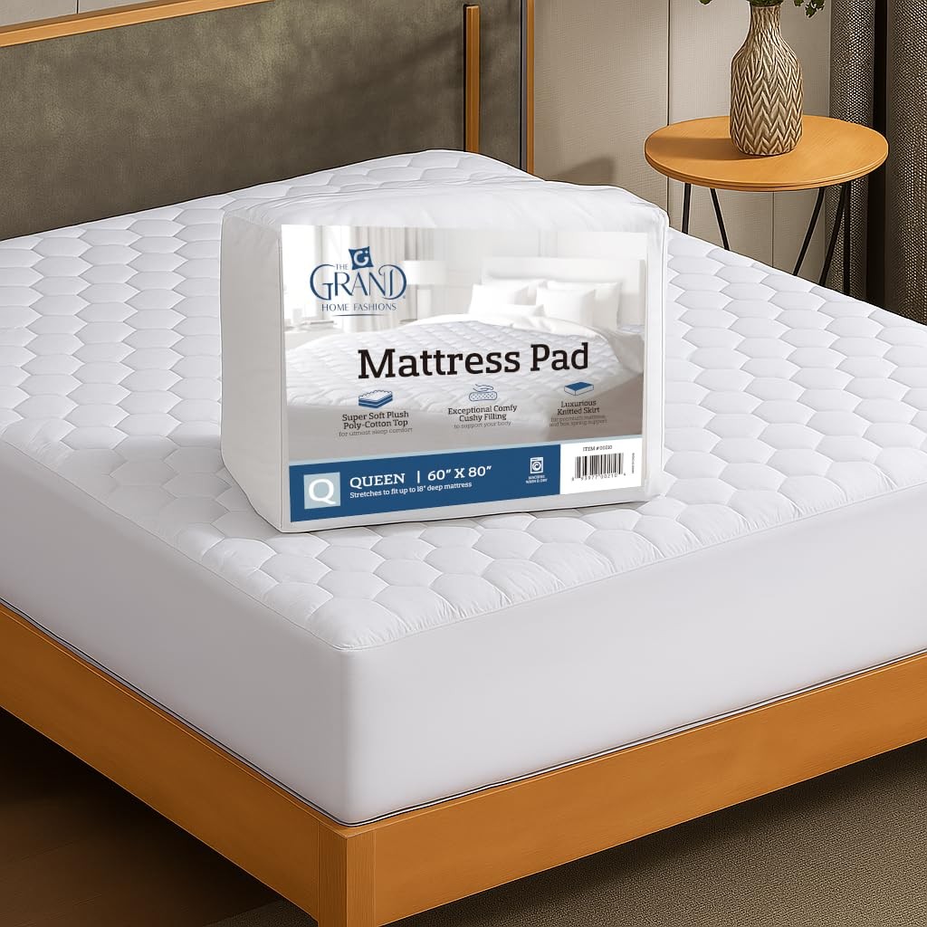 The Grand Hotel Collection Queen Size Mattress Pad Thin, Lightweight, and Br... gallery