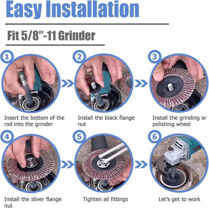 3 Pieces 5/8-11 Thread Angle Grinder Extension Connecting Rods 80Mm 100Mm 140Mm gallery