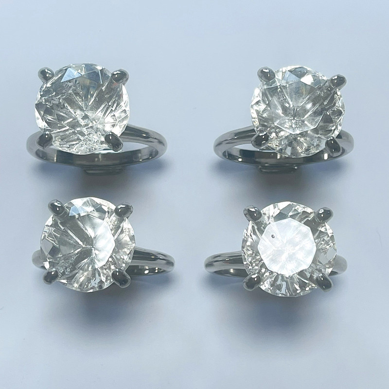 Napkin Bling Ring Holder Set 4pc Silver Tone Clear Stone Engagement Wedding READ gallery