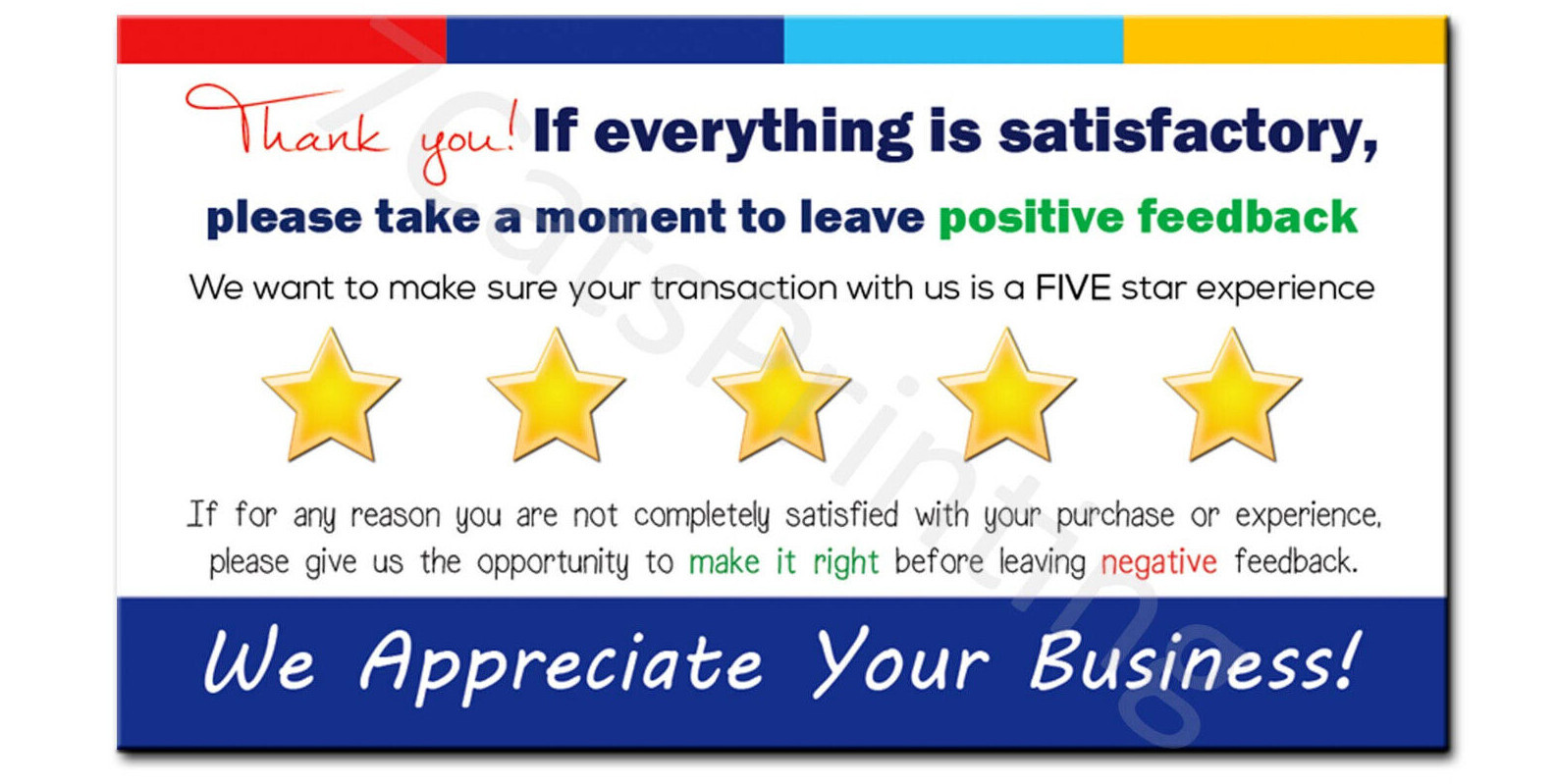 for eBay Thank You Cards Seller Notes gallery