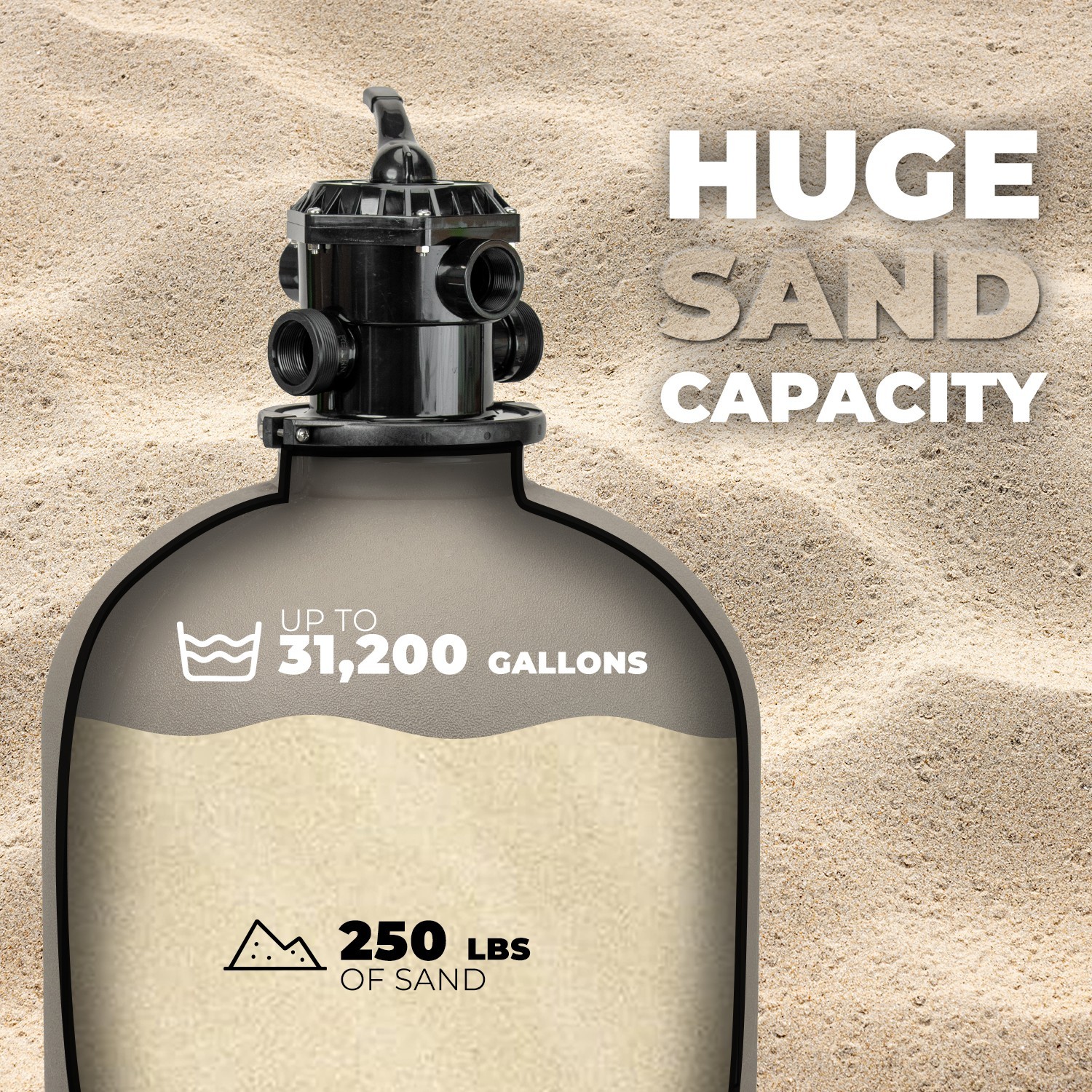 22" Sand Filter Media System Top-Mount for Inground Above Swimming Pool W Valve gallery