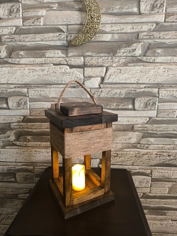 Handmade decorative lantern table lamp battery powered Multicolor 15cm*15cm*20cm gallery