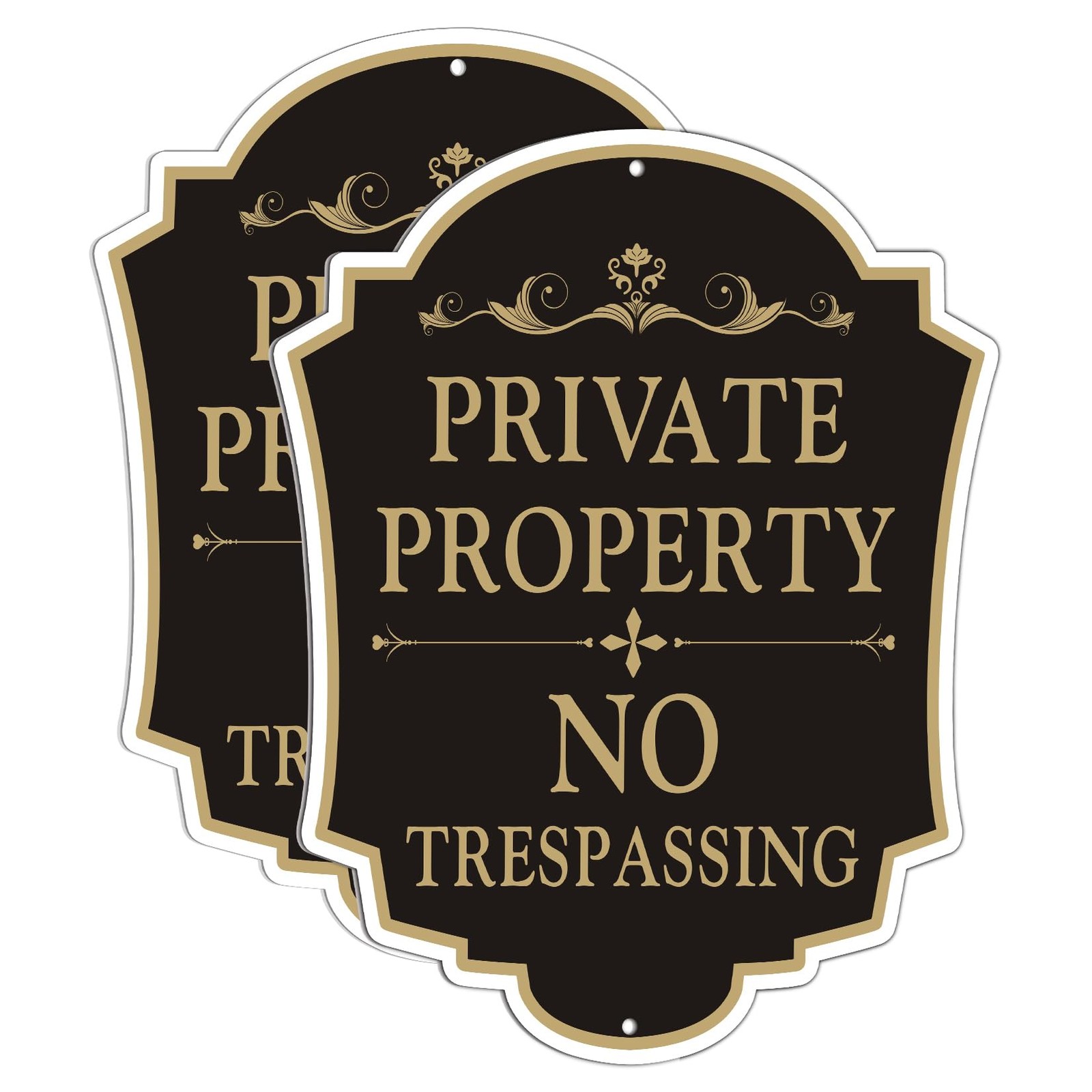 2 Pack Private Property No Trespassing Sign, 12x10 Inch Aluminum Metal Sign, ... gallery