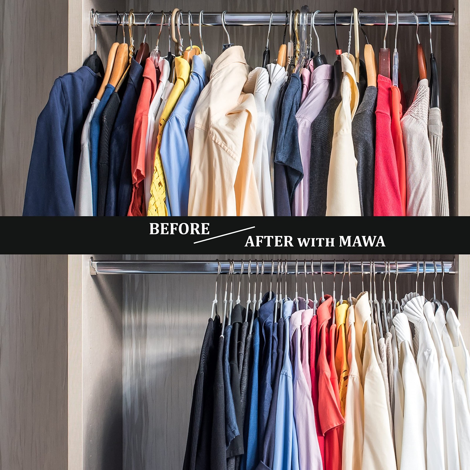 Mawa by Reston Lloyd, Euro Ultra-Thin Series, Non-Slip Space Saving Clothes H... gallery