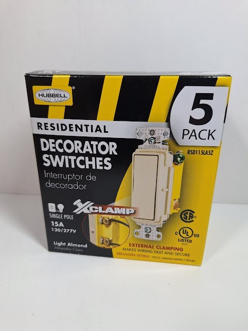 50 Hubbell Almond Decorator Rocker Wall Light Switches gallery