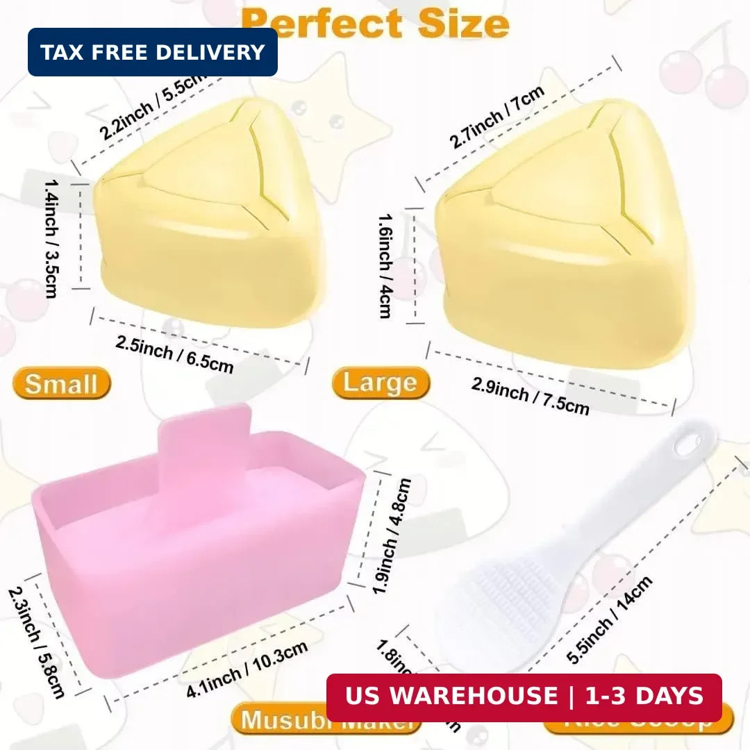 Onigiri Mold, 3 Pack Musubi Press Maker Triangle Rice Ball Mold Maker for Kid Lu gallery