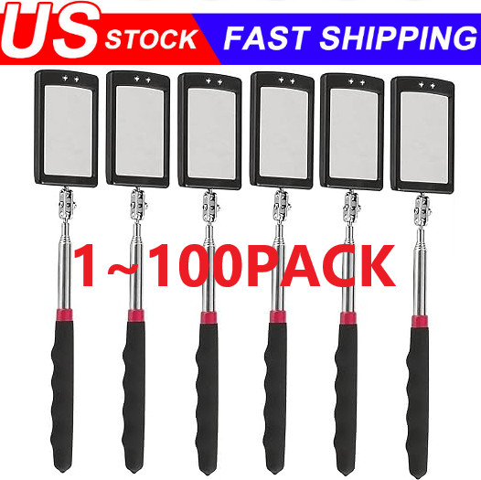 Inspection Mirror LED Lighted Mechanic Telescoping illuminate Swivel Extendable gallery