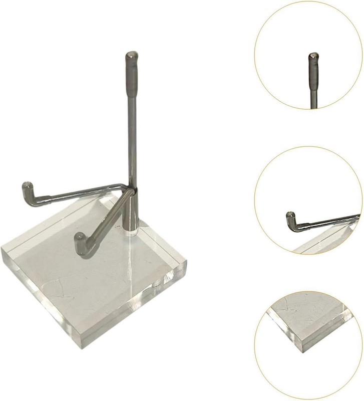 Adjustable Metal Arm Display Stand Easel w/Acrylic Base for Gemstones-Large, 3pk gallery
