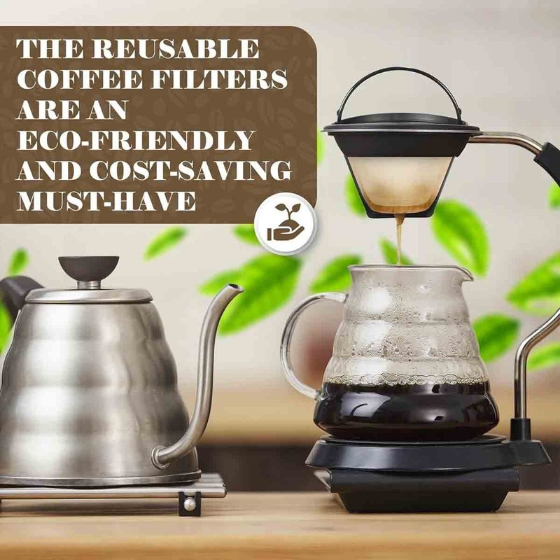 2 Pack Reusable Coffee Filter Basket No.4 Cone for Cuisinart Makers gallery