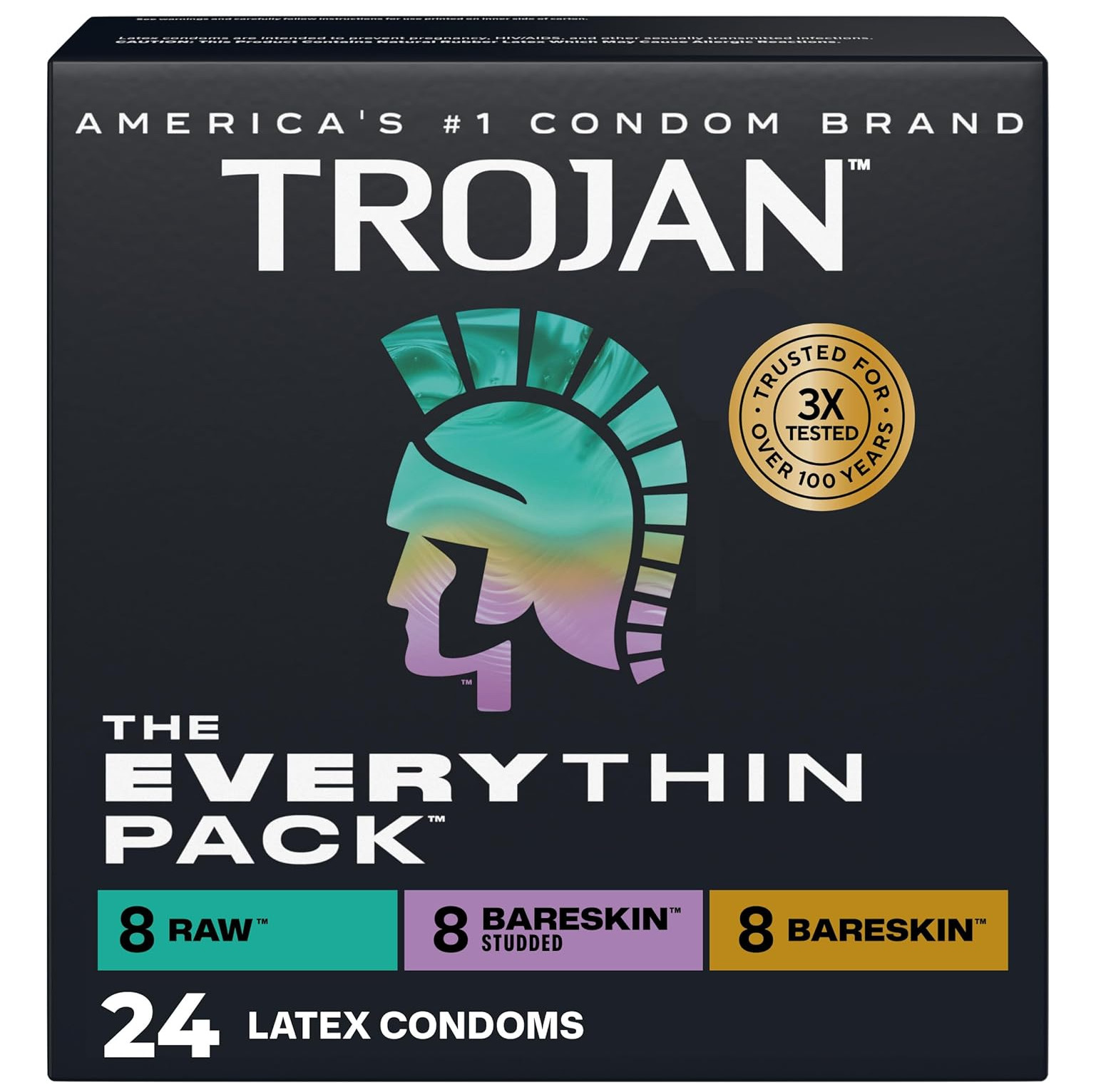 Trojan BareSkin Condoms, Everythin Variety Pack, 24 Count (Pack of 1), Latex gallery