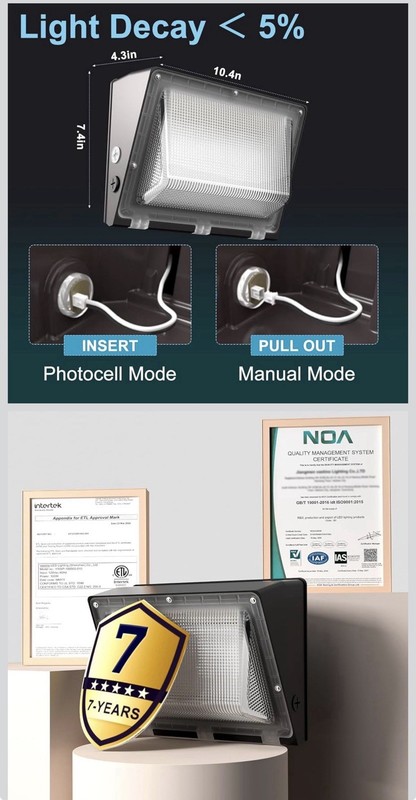 Lightdot 8 Pack 120W Wall Mount Wall Pack, 100-277V, 18000LM Dusk-to-Dawn gallery