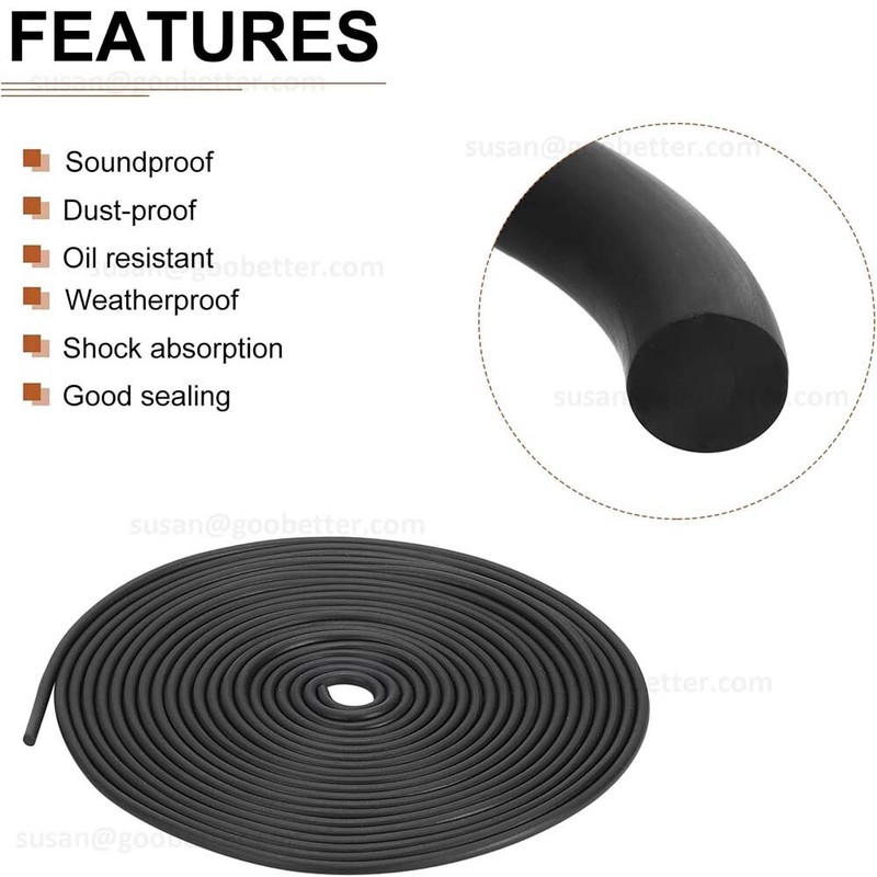 Solid Nitrile Rubber O-Ring Cord Oil Water Seal Gasket 1.5 to 50mm Dia Per Metre gallery