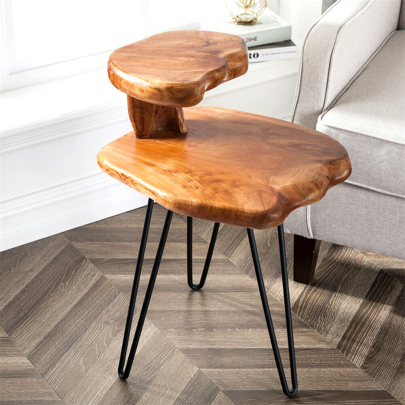 GREENAGE Cedar Root 2 Tier End Table, Rustic Live Edge Coffee Table Side Table gallery