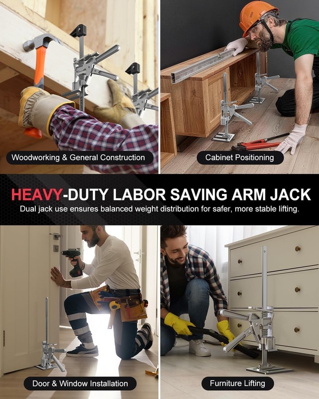 Labor Saving Arm Jack 2 Pack, 10" Height-Adjustable All-Metal Hand Lifting Ja... gallery
