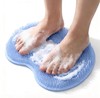 Shower Foot Scrubber Mat, Blue TPR, 11.81 x 8.66 Inches, with NonSlip Suction... gallery