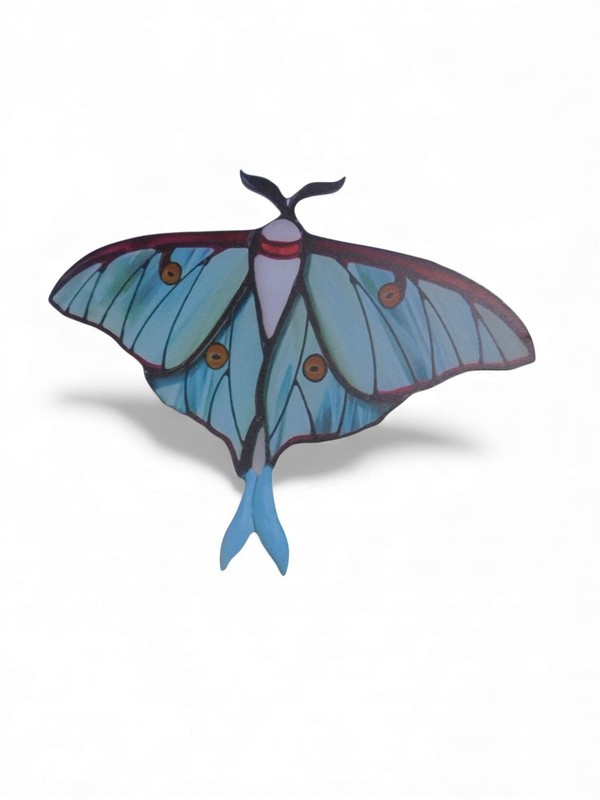 Luna Moth Acrylic Light Catcher 5.9" Nature-Inspired Home Decor Green & Blue Sta gallery